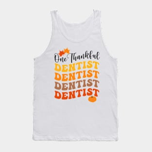 Groovy Dental Life Pumpkin Tooth Dentist Fall Thanksgiving Tank Top